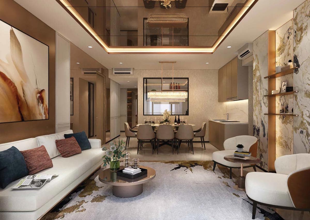 Chuan Park living and dining with high ceiling