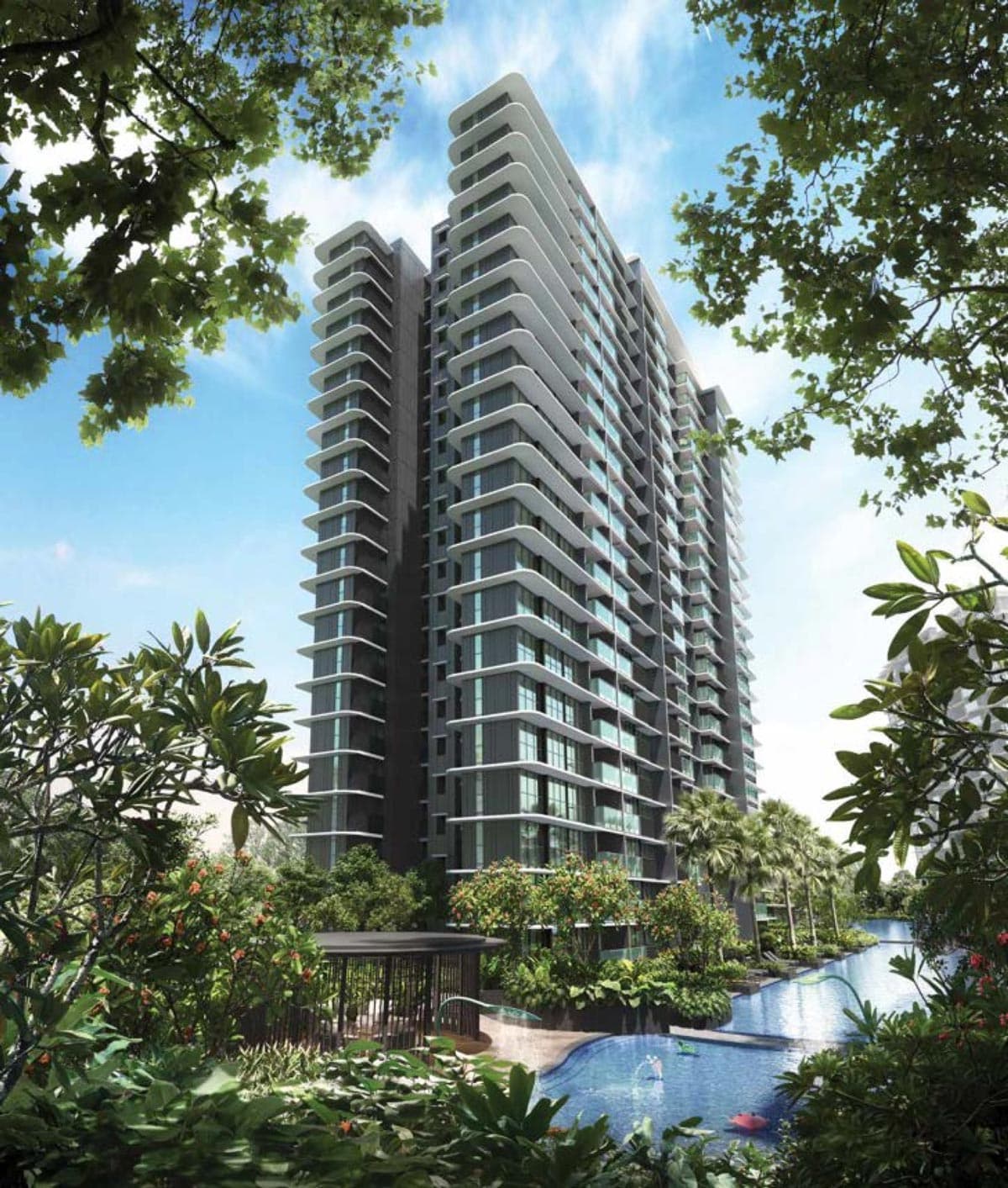 Chuan Park tower amidst lush greenery