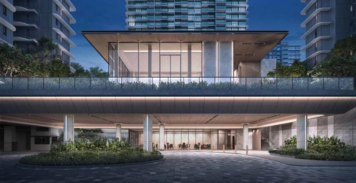 Chuan Park arrival courtyard at night